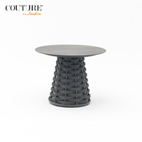 Table basse en verre de petite taille Couture Hug Furniture, design extérieur avec corde