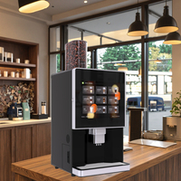 Distributeur automatique de café commercial entièrement automatique pour usage hospitalier, avec code QR, moulin à café, en acier inoxydable, 9 saveurs chaudes différentes