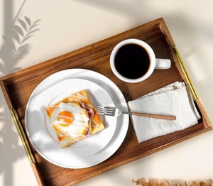 3-Mảnh Phòng Khách Bàn Cà Phê Khay Với Gỗ Trim Và Vàng Thép Xử Lý Đệm Khay Phục Vụ Khay - Product Image 5