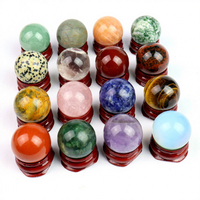 Offre Spéciale Vente en Gros Perles de Pierres Précieuses Polies en Roche Naturelle de 25 mm, Améthyste, Quartz, Jaspe, Sphère de Pierre, Boule de Cristal