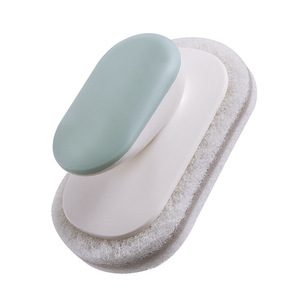 Sponge Cleaning Brush For Kitchen Sink Bathtub Tile Floor Pots And Pans Household Cleaning Tool With Soft Pad Pink Gray Green - Product Image 5