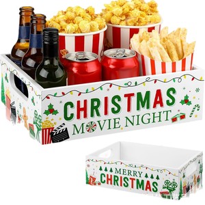 Caja de almacenamiento rectangular para refrigerios de Noche de Cine Navideño, 10-20L, decoración de escritorio para fiestas navideñas - Product Image 2