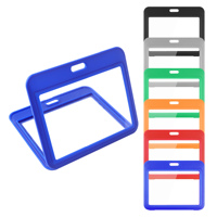 Kejea Porte-cartes Horizontal en plastique dur Porte-cartes d'identité avec porte-badge