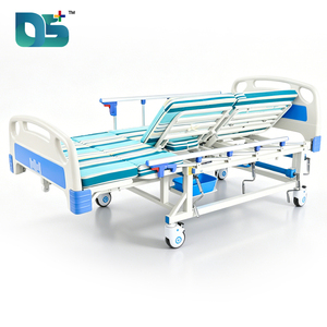 Lit d'hôpital manuel moderne à 5 manivelles et 5 fonctions, avec cadre en acier, dossier réglable et matelas avec trou pour potager - Product Image 5