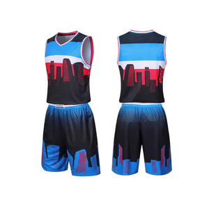 Uniforme de basket-ball personnalisable à imprimé léopard, sublimation, respirant, col en V, sans manches, maillot et short assortis, séchage rapide, polyester - Product Image 1