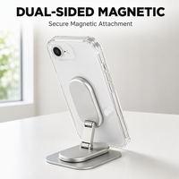 Support de téléphone magnétique flexible en alliage d'aluminium Szcaser pour utilisation sur bureau, 3,7-10 pouces