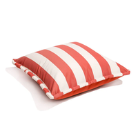 Coussin carré d'extérieur moderne à rayures rouges et blanches, grand coussin décoratif pour chaise longue de piscine