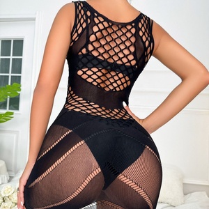 Disfraz de Red Halter de Una Pieza, Vestido de Media Corporal para Mujeres <span class=keywords><strong>Gorditas</strong></span>, Lencería Sexy, Body Transparente sin Espalda, Maduro - Product Image 4