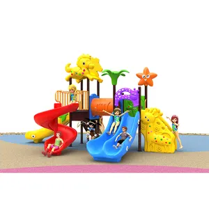 Tempat bermain taman kanak-kanak kombinasi halaman luar ruangan dalam ruangan plastik dengan set ayunan permainan anak