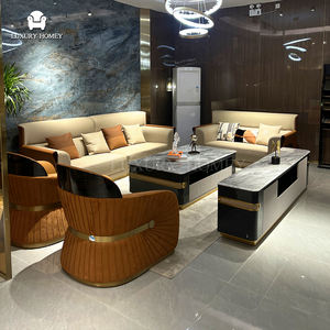 Ensemble <span class=keywords><strong>de</strong></span> canapés luxueux et confortables avec des lignes minimalistes + des accents métalliques avec un ensemble <span class=keywords><strong>de</strong></span> meubles complet pour un salon <span class=keywords><strong>de</strong></span> grande taille - Product Image 2