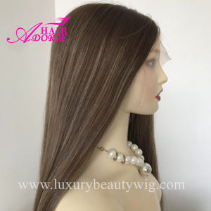 Fábrica de Pelucas Kosher, Pelucas Largas de Cabello Humano Brasileño con Frente de Encaje, Cabello Remy Marrón en Tamaños de <span class=keywords><strong>Gorra</strong></span> Pequeños y Grandes, Peluca Judía - Product Image 4