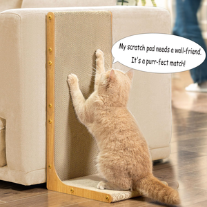 Grattoir à chat en carton, 23 pouces, en forme de L, planche à gratter verticale à poser contre un mur pour protéger les meubles des chats d'intérieur - Product Image 3