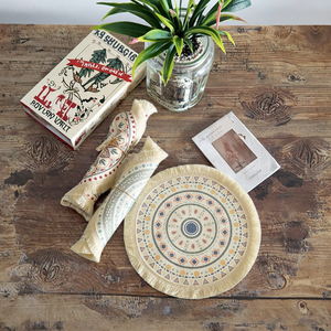 Mantel Individual de hilo de algodón tejido de tela Bohemia, posavasos de mesa reutilizable con aislamiento térmico antiescaldado, 10-10,9 de diámetro para el hogar - Product Image 1