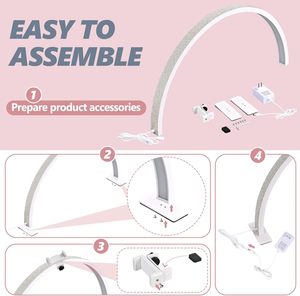 Lampe d'Arc de Bureau Semi-Lunaire LED 48W Effet Diamant Scintillant pour Prothésistes Ongulaires - Product Image 5