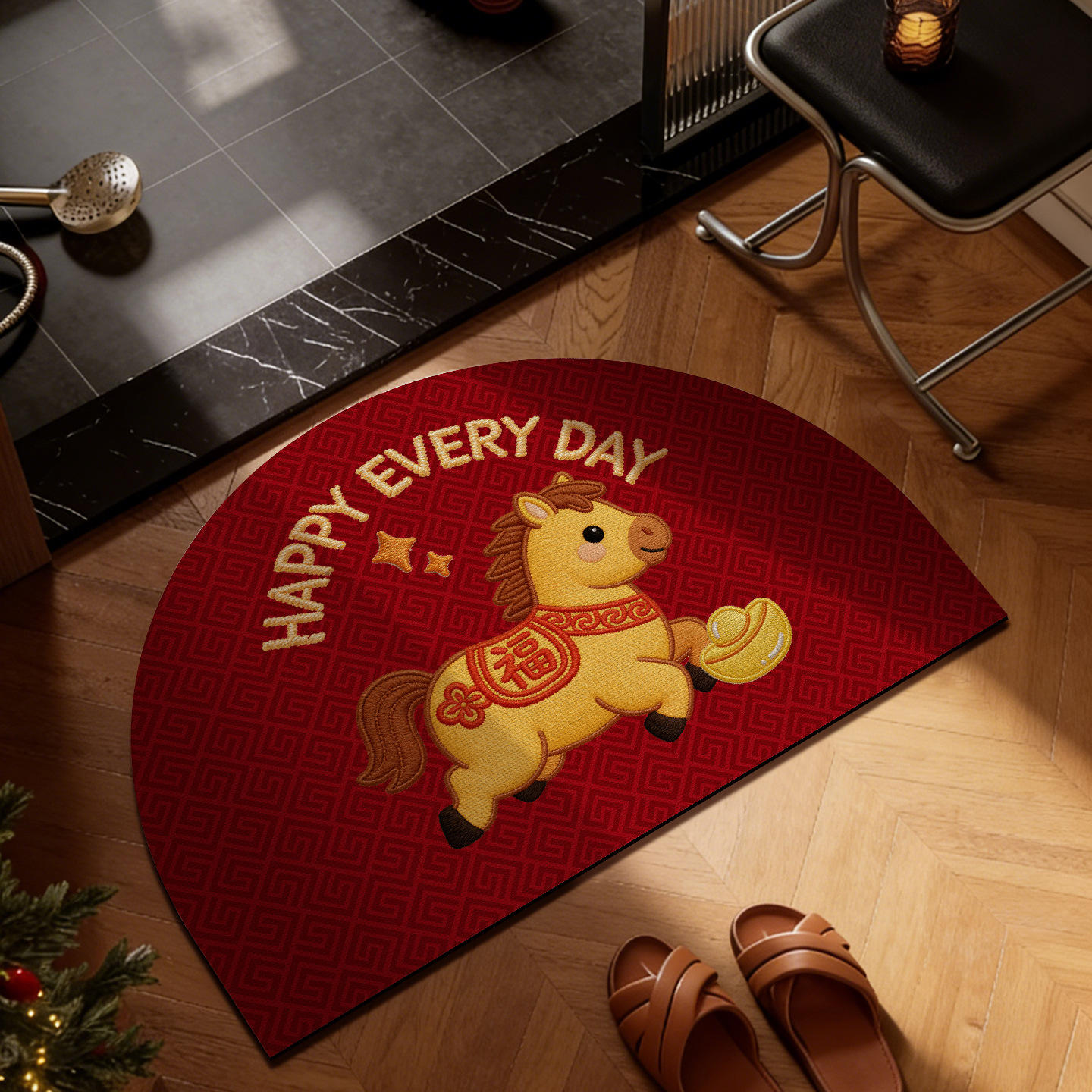 ม้าแสนน่ารักโอบกอดโชคลาภ