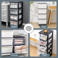 Lemari Penyimpanan Persegi Panjang Polipropilena Desain Minimalis Modern Tipe Laci yang Dapat Dipindahkan untuk Kantor, Kamar Mandi, Ruang Tamu Terpadu