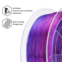Filament PLA scintillant lavande ZIRO, bobine de plastique 1 kg 1,75 mm, dégradé scintillant PLA, filament pour imprimante 3D