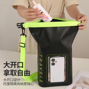 Beilian Waterproof Crossbody Bag Large Capacity Phone Pocket Outdoor Travel Swimming Rafting Bag Unisex Solid Color - Product Image 5