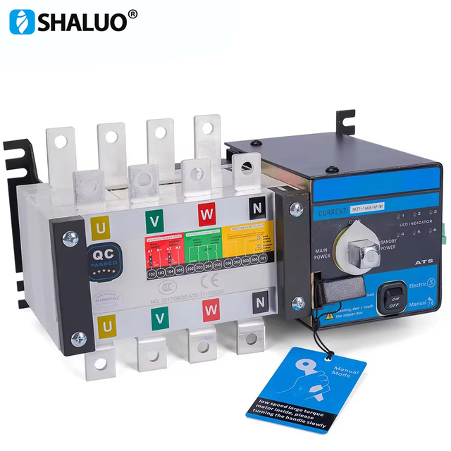 Automatic Transfer Switch 4 Pole 160A Dual Power ATS for Generator Diesel Generator Accessory AC Auto Changeover Switch
