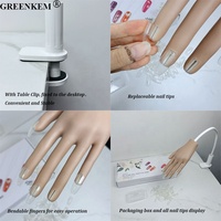 Nuevo Color de simulación de uñas acrílicas, práctica de arte de uñas, manicura de mano, herramienta de enseñanza de manos falsas, salón de uñas de goma suave