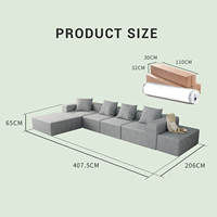 Canapé sectionnel personnalisable pour rembourrage de canapé compressé, mousse haute densité, 3 places, tissu lavable pour la maison