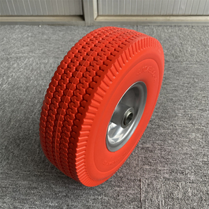 Nhà máy cung cấp 4.10/3.50-4 3.00-4 10 inch thủng bằng chứng PU bọt với mỡ đầu vào 10x4 xe cút kít rắn bánh xe cao su - Product Image 4