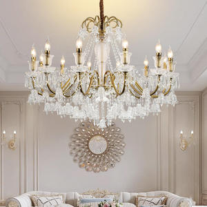 Lustre en cristal noir moderne français de designer européen, grand luminaire LED pour salon - Product Image 6