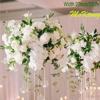 Décoration de mariage en soie artificielle Centres de table de mariage rose Boules de fleurs blanches