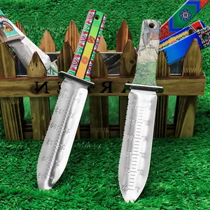 Aço inoxidável 3d impressão punho de madeira, ferramenta de jardim faca japonesa hori hori