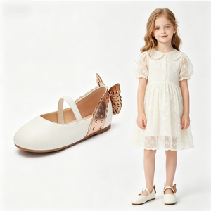 <span class=keywords><strong>Ballerine</strong></span> BBL <span class=keywords><strong>per</strong></span> Bambine con Suola Morbida, Tomaia in Pelle, Intersuola in PU, Suola in Gomma, Scarpe da Principessa con Chiusura Elastica, Primavera - Product Image 1