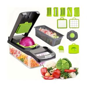 เครื่องหั่นผัก 8-in-1 และที่หั่นแบบแมนโดลีนพร้อมภาชนะ - อุปกรณ์ครัวแฟชั่น PVC ปรับแต่งได้ สำหรับผลไม้และผัก ของขวัญส่งเสริมการขาย - Product Image 1