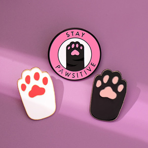 26 Stili di Spille da Bavero Smaltate da Donna, Personalizzate, Rosa, con Stampe di Zampe di Cane e Gatto, Stile Cartone Animato Divertente, Molto Vendute - Product Image 5