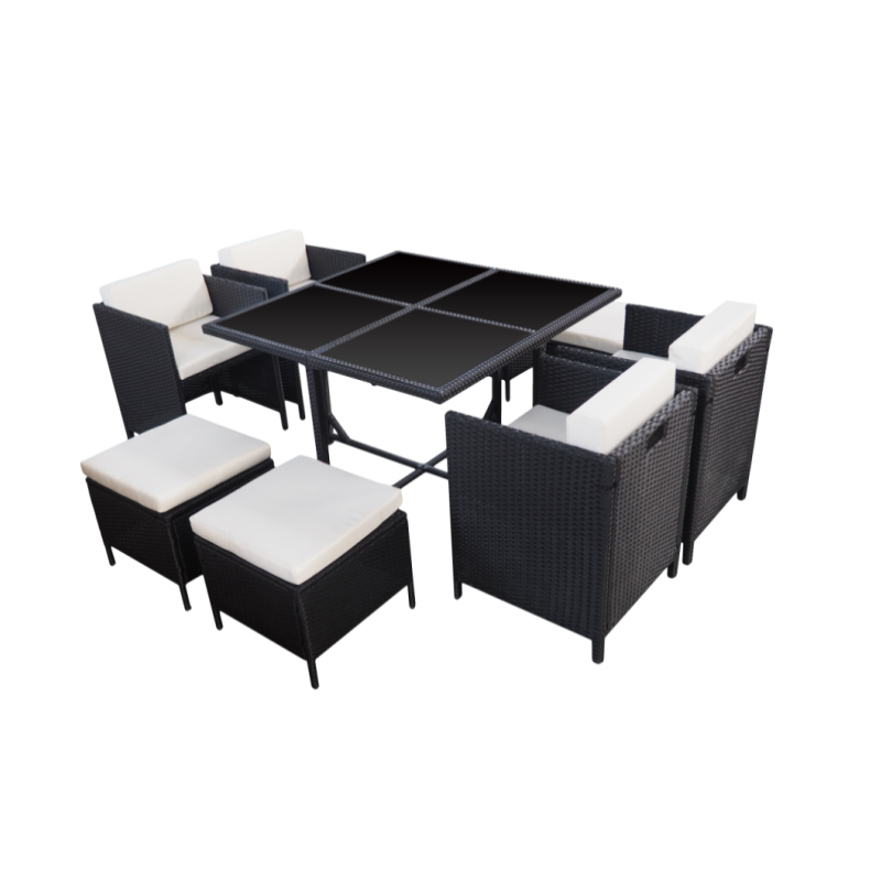 PE rattan outdoor dining set wholesale cube table and chairs