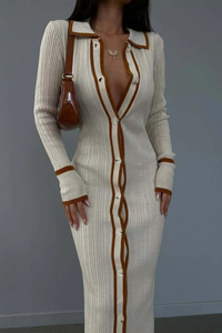 Cardigan a Coste a Maniche Lunghe Primaverile, <span class=keywords><strong>Abito</strong></span> Maglione Lavorato a <span class=keywords><strong>Maglia</strong></span> per Donna - Product Image 6