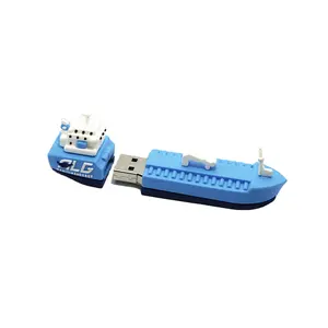 High quality company promotional gift PVC ship / boat shape usb flash drive 2.0 / 3.0 boat pen drive