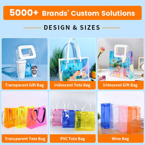 투명 웨딩 꽃 보석 선물 가방 로고와 토트 백 재사용 가능한 <span class=keywords><strong>PVC</strong></span> 쇼핑백 - Product Image 5