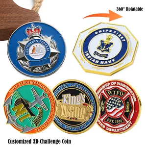 High Quality Custom Big Challenge Coin 3d 2D Metal Souvenir Commemorative Enamel Token Coin Design Engraved Collectible Coins