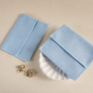 Étiquette en tissu personnalisable en sergé de coton, bordure sertie, fil non détachable, pochettes épaisses pour bijoux et boucles d'oreilles - Product Image 1