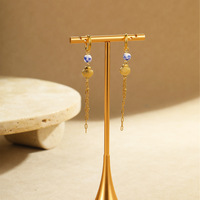 Parure de boucles d'oreilles Novirassine en acier inoxydable plaqué or 18 carats, motif étoile de mer et coquillage bleu et blanc, bijoux pour femme