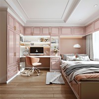 Ensemble de chambre à coucher moderne pliable et extensible, lit, armoire, placard, garde-robe pour meubles de maison de luxe
