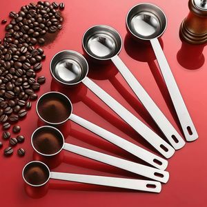 Cuillère doseuse en acier inoxydable 304, cuillère à poudre de lait/fruits, outil de cuisine pour la pâtisserie avec échelle graduée, cuillère à café avec trou de suspension - Product Image 2