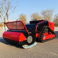 Tondeuse à fléaux robotisée télécommandée à chenilles en caoutchouc agricoles, homologuée CE EPA, pour terrains accidentés et coupage d'herbe