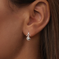 925 argent Sterling Calla Lily fleur crochet boucles d'oreilles pour femmes, brillant Zircon goutte fleur boucles d'oreilles cadeau de fête de mariage BSE1215