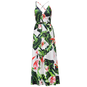 Vestido Largo Bohemio con Estampado Floral, 100% Algodón, Transpirable, Sin Mangas, con Tirantes Finos, Silueta en A, Estilo Casual Hippie, Vestido de Verano - Product Image 1