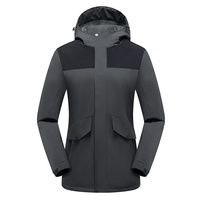 Blouson de travail imperméable, épais, en polaire composite, softshell, à fermeture éclair, pour l'automne et l'hiver, avec capuche et logo