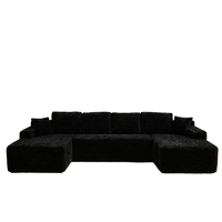 Envío Gratis: Sofá Seccional Modular en Forma de U de 132 Pulgadas sin Estructura, con Doble Chaise Longue, para Sala de Estar de Apartamento, Muebles Modernos