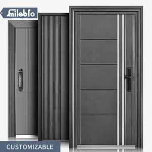 Smile Bro-puerta de entrada de acero de estilo Simple personalizada, puerta Exterior francesa de acero, 7CM-9CM, para casa, buen precio