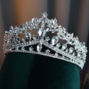 มงกุฎเจ้าหญิงทรงหยดน้ำสุดหรู ประดับคริสตัลสีขาวและเพชร สำหรับงานแต่งงาน วันเกิด และสตูดิโอถ่ายภาพ - Product Image 4