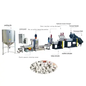 Automatic PP PE PET HDPE LDPE plastic raw material machinery plastic granules making machine plastic granules machine