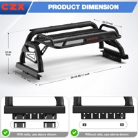 Arceau de sécurité réglable pour camion avec panier de chargement, compatible avec le porte-charge robuste à volets roulants pour Tacoma Hilux Ranger Canyon